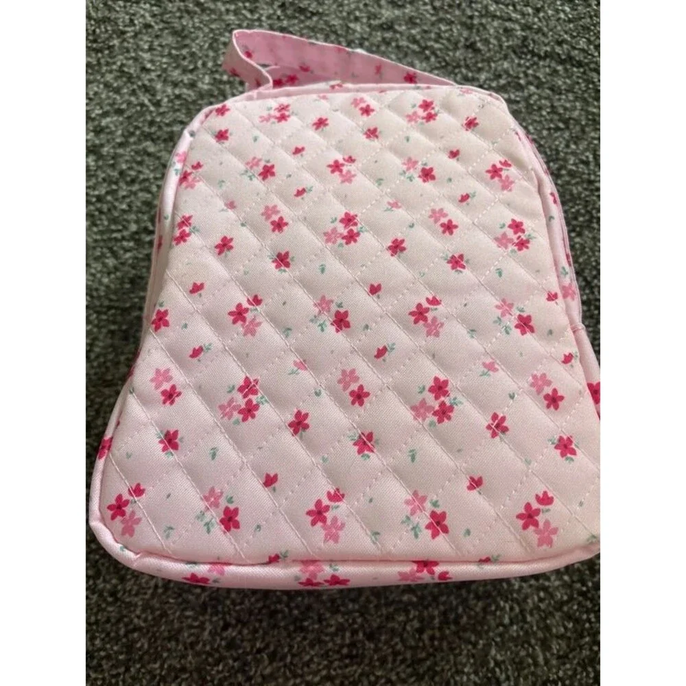 Pink flower lunch bag